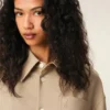 Beige New Wool Ami De Coeur Wide Shirt Dress Beige New Wool Ami De Coeur Wide Shirt Dress