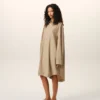 Beige New Wool Ami De Coeur Wide Shirt Dress Beige New Wool Ami De Coeur Wide Shirt Dress