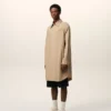 Beige New Wool Ami De Coeur Wide Shirt Dress Beige New Wool Ami De Coeur Wide Shirt Dress