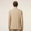 Beige New Wool Double Breasted Straight Jacket Beige New Wool Double Breasted Straight Jacket