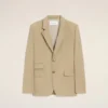 Beige New Wool Single Breasted Boxy Jacket Beige New Wool Single Breasted Boxy Jacket