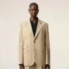 Beige New Wool Single Breasted Boxy Jacket Beige New Wool Single Breasted Boxy Jacket