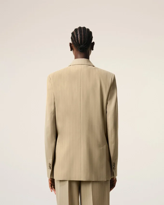 Beige New Wool Single Breasted Boxy Jacket Beige New Wool Single Breasted Boxy Jacket