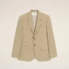 Beige New Wool Single Breasted Straight Jacket