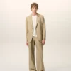Beige New Wool Single Breasted Straight Jacket