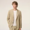 Beige New Wool Single Breasted Straight Jacket