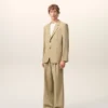 Beige New Wool Single Breasted Straight Jacket