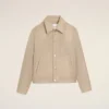 Beige Nylon Ami De Coeur Stud Buttoned Jacket Beige Nylon Ami De Coeur Stud Buttoned Jacket