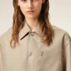 Beige Nylon Ami De Coeur Stud Buttoned Jacket Beige Nylon Ami De Coeur Stud Buttoned Jacket