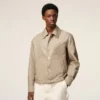 Beige Nylon Ami De Coeur Stud Buttoned Jacket Beige Nylon Ami De Coeur Stud Buttoned Jacket