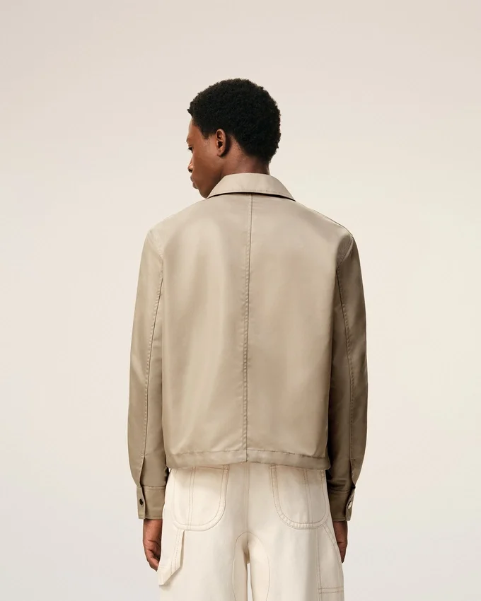 Beige Nylon Ami De Coeur Stud Buttoned Jacket Beige Nylon Ami De Coeur Stud Buttoned Jacket