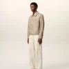 Beige Nylon Ami De Coeur Stud Buttoned Jacket Beige Nylon Ami De Coeur Stud Buttoned Jacket