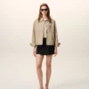Beige Nylon Ami De Coeur Stud Buttoned Jacket Beige Nylon Ami De Coeur Stud Buttoned Jacket