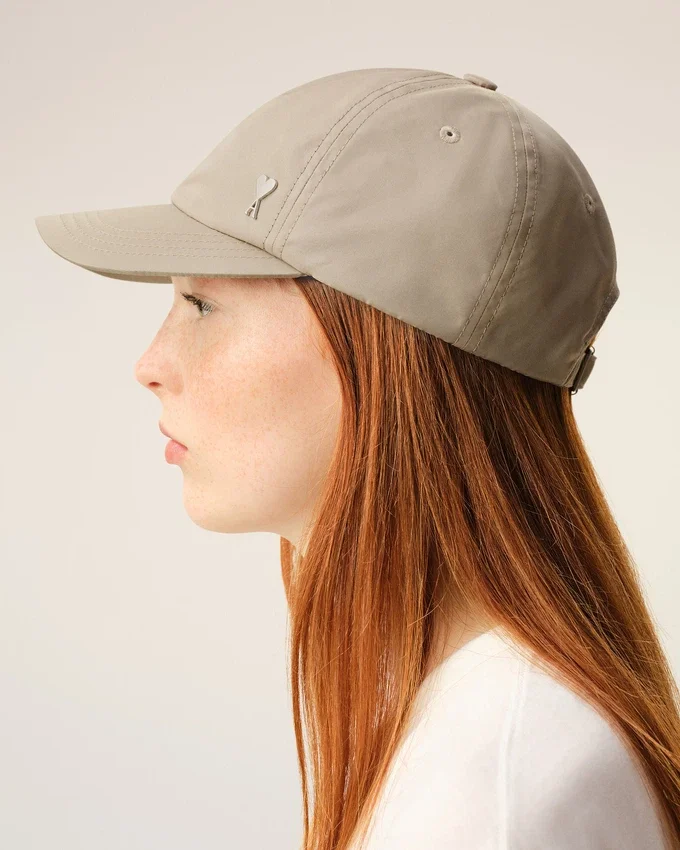 Beige Nylon Ami De Coeur Stud Cap Beige Nylon Ami De Coeur Stud Cap