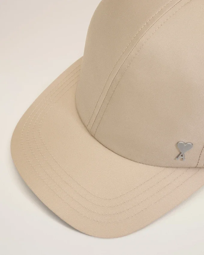 Beige Nylon Ami De Coeur Stud Cap Beige Nylon Ami De Coeur Stud Cap