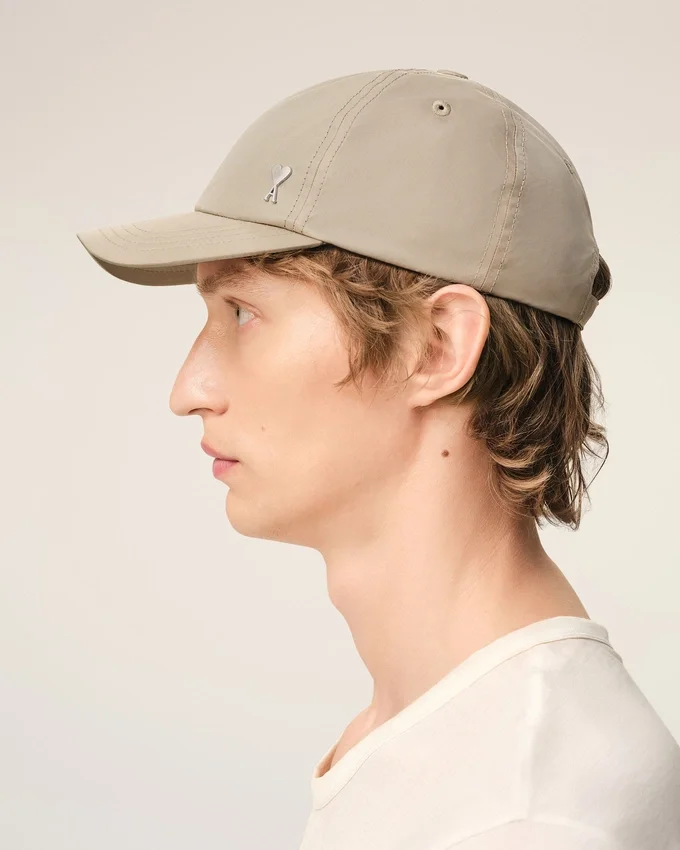 Beige Nylon Ami De Coeur Stud Cap Beige Nylon Ami De Coeur Stud Cap