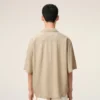 Beige Short Sleeve Embroidered Ami Paris Boxy Shirt