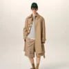 Beige Water-Repellent Cotton Twill Belted Mac Beige Water-Repellent Cotton Twill Belted Mac
