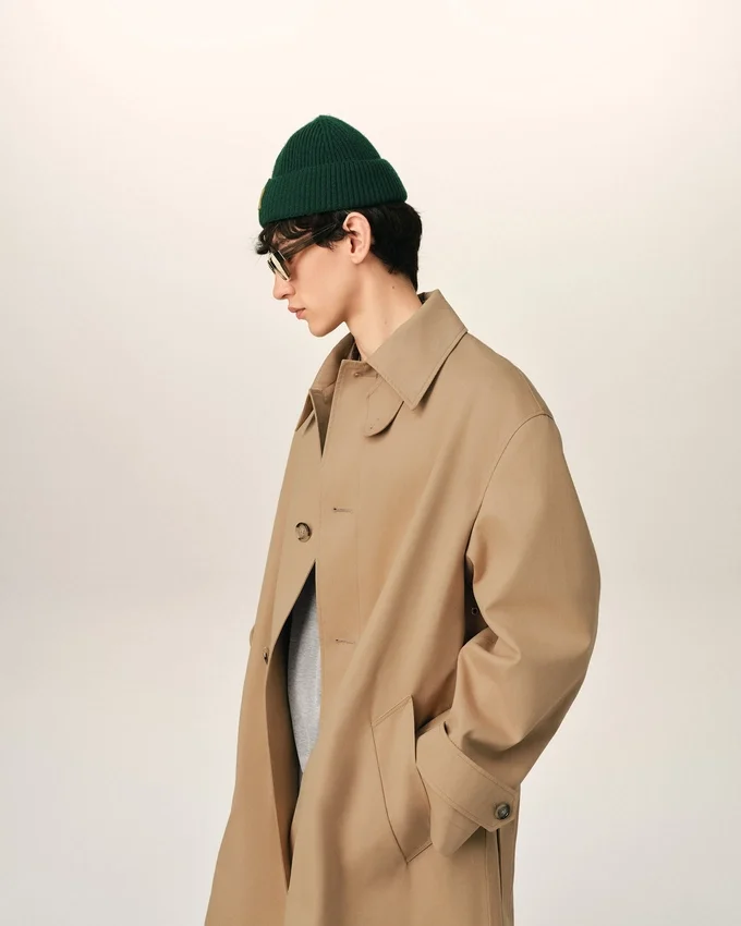 Beige Water-Repellent Cotton Twill Belted Mac Beige Water-Repellent Cotton Twill Belted Mac