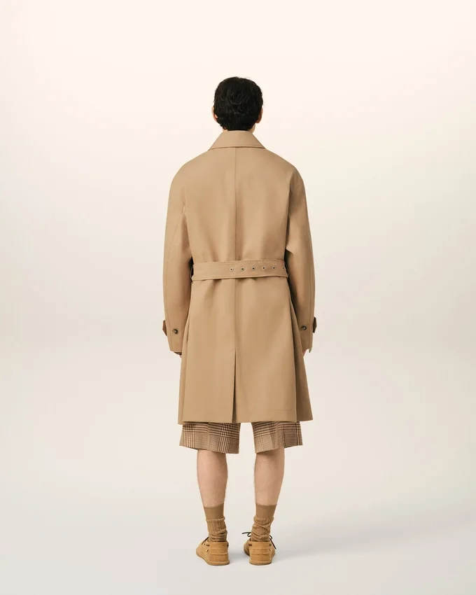 Beige Water-Repellent Cotton Twill Belted Mac Beige Water-Repellent Cotton Twill Belted Mac