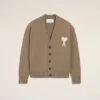 Beige Wool Ami De Coeur Cardigan Beige Wool Ami De Coeur Cardigan
