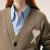 Beige Wool Ami De Coeur Cardigan Beige Wool Ami De Coeur Cardigan