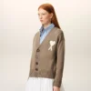 Beige Wool Ami De Coeur Cardigan Beige Wool Ami De Coeur Cardigan