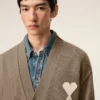 Beige Wool Ami De Coeur Cardigan Beige Wool Ami De Coeur Cardigan