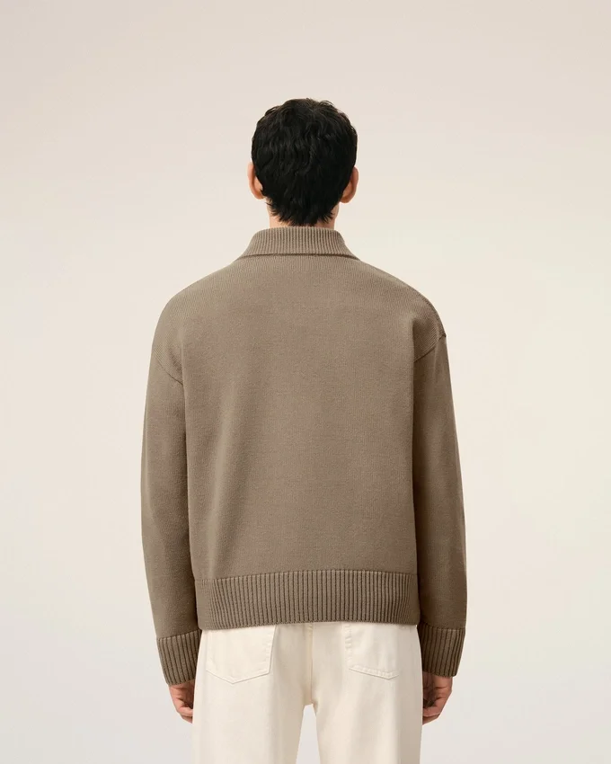 Beige Wool Ami De Coeur Cardigan Beige Wool Ami De Coeur Cardigan