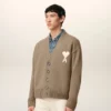 Beige Wool Ami De Coeur Cardigan Beige Wool Ami De Coeur Cardigan