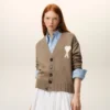 Beige Wool Ami De Coeur Cardigan Beige Wool Ami De Coeur Cardigan