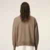 Beige Wool and Cotton Crewneck Ami De Coeur Sweater Beige Wool and Cotton Crewneck Ami De Coeur Sweater