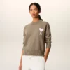 Beige Wool and Cotton Crewneck Ami De Coeur Sweater Beige Wool and Cotton Crewneck Ami De Coeur Sweater