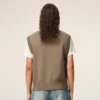 Beige Wool and Cotton Sleeveless Ami De Coeur Sweater Beige Wool and Cotton Sleeveless Ami De Coeur Sweater
