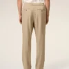 Beige Wool Elasticated Waist Trousers Beige Wool Elasticated Waist Trousers