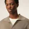 Beige Wool Long Sleeves Polo