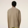 Beige Wool Long Sleeves Polo