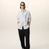 Black Blended Linen Elasticated Waist Trousers