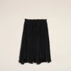 Black Blended Silk Midi Corolla Skirt Black Blended Silk Midi Corolla Skirt