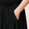 Black Blended Silk Midi Corolla Skirt Black Blended Silk Midi Corolla Skirt