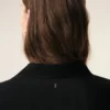 Black Blended Silk Sharp Collar Adjusted Shirt