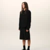 Black Blended Silk Sharp Collar Adjusted Shirt Black Blended Silk Sharp Collar Adjusted Shirt
