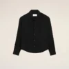 Black Boxy Embroidered Ami Paris Shirt Black Boxy Embroidered Ami Paris Shirt