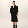Black Boxy Embroidered Ami Paris Shirt Black Boxy Embroidered Ami Paris Shirt
