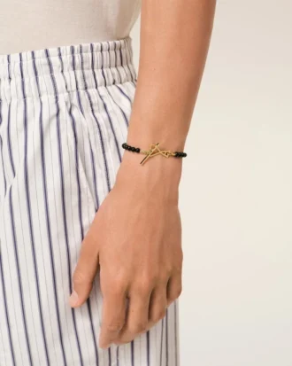 Black Brass Summer Pearls Gold Ami De CœUr Bracelet