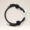 Black Cord Silver Brass Ami De Coeur Bracelet