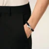 Black Cord Silver Brass Ami De Coeur Bracelet