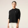 Black Cotton Ami De Coeur Cropped Sweatshirt