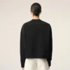 Black Cotton Ami De Coeur Cropped Sweatshirt