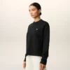 Black Cotton Ami De Coeur Cropped Sweatshirt